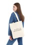 Zoozie Bags 0570 Bolso de mano de algodón 100% color crema, 35 x 40 x 8 cm, accesorio de moda sostenible y funcional